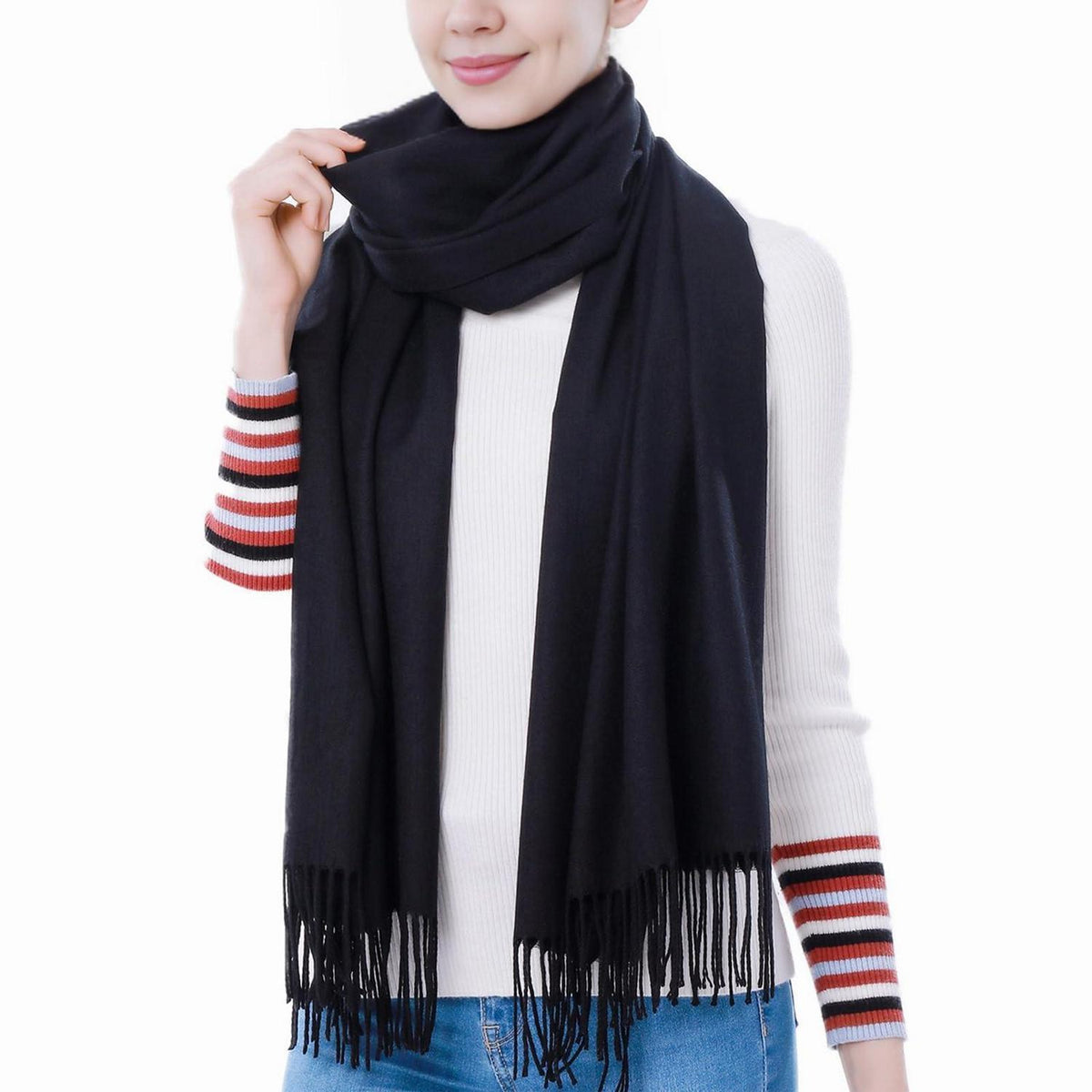 Pashmina Schal Damen, weicher Wickel für Abendkleider & mehr