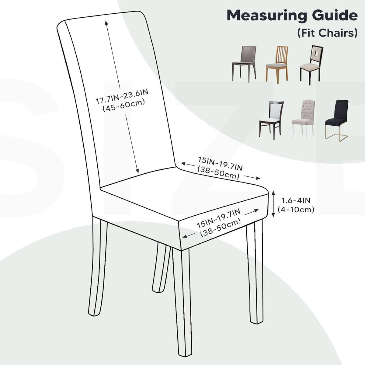 Stuhlhussen 4er-Set Stretch Silber-Grau | Elastischer Stuhlbezug