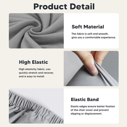 Stuhlhussen 4er-Set Stretch Silber-Grau | Elastischer Stuhlbezug
