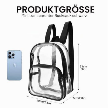 Transparenter Mini Rucksack – Wasserdicht & Vielseitig Schwarz