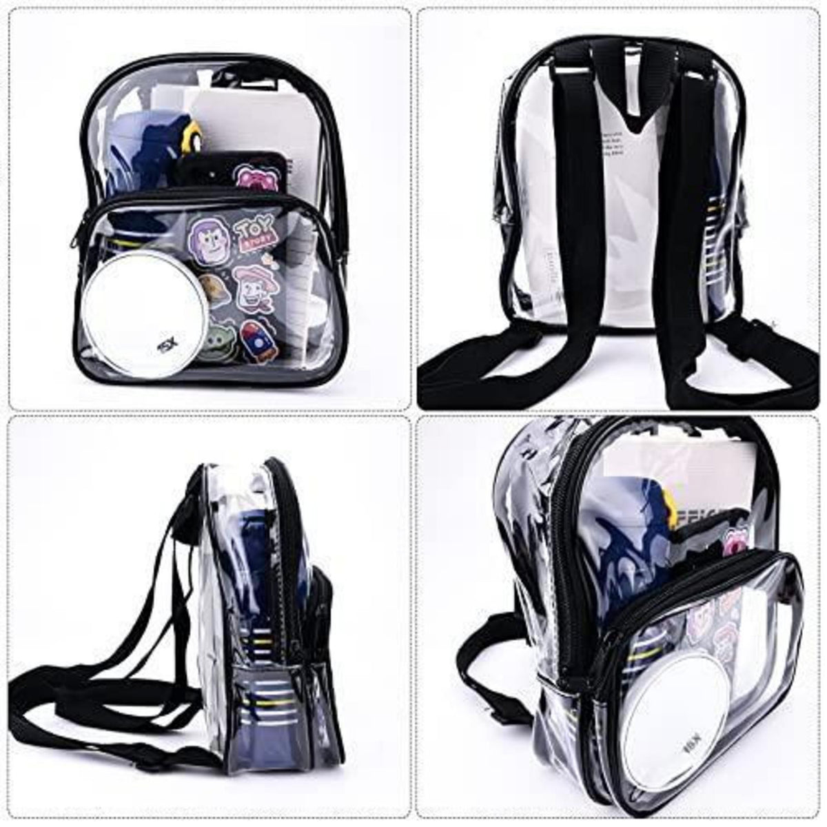 Transparenter Mini Rucksack – Wasserdicht & Vielseitig Schwarz