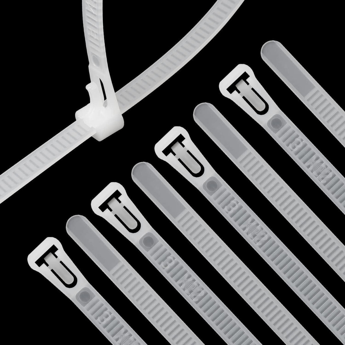 Wiederverwendbare Kabelbinder 200mm – 100er Set, Weiß