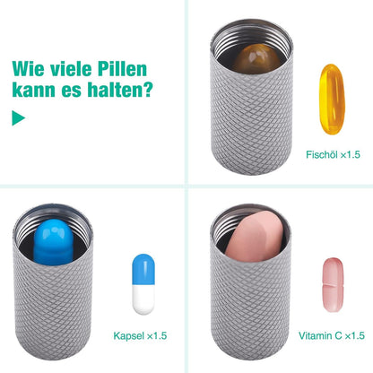 Pillendose Titan Metall Schlüsselanhänger Wasserdicht Leicht Gemein