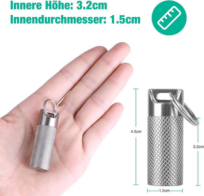 Opret Titan Pillendose Schlüsselanhänger Wasserdicht Leicht Unterwegs