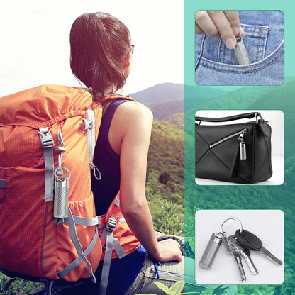 Titan Pillendose Schlüsselanhänger Wasserdicht Leicht für Reise