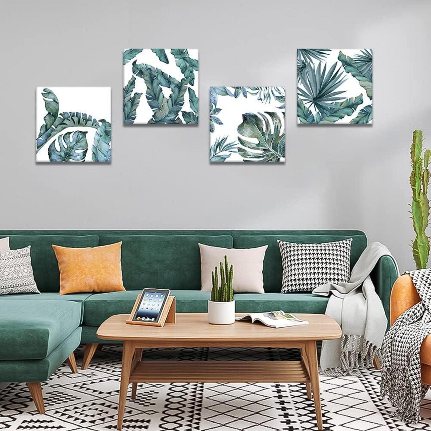 Moderne Leinwandbilder Tropische Grüne Blätter Küche