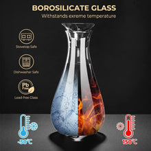 Glaskaraffe 1.8L mit Edelstahl Deckel, Schwarz