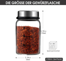 Gewürzgläser Borosilikatglas Drehdeckel 150ml 2er Set Kochen