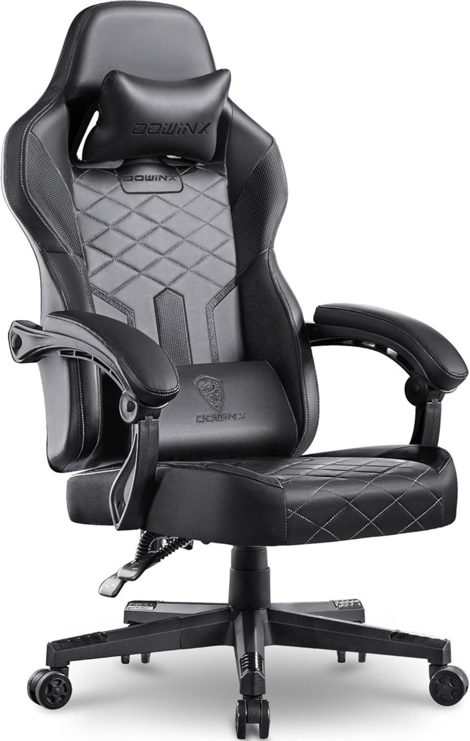 Gaming Stuhl mit Frühling Kissen und Lendenwirbelstütze