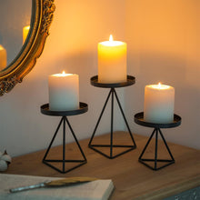 Sziqiqi Kerzenständer Metall 3er Set Schwarz Vintage für