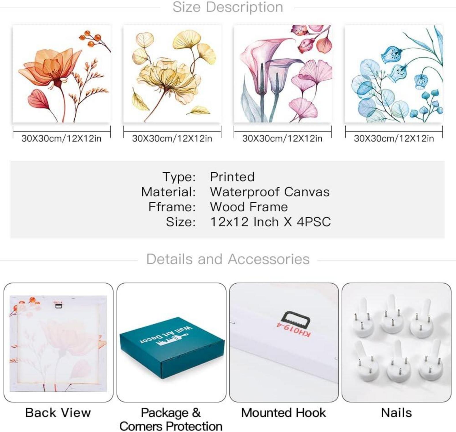 Leinwandbilder Weiche Blume Kunstdruck Moderne Wanddeko 30x30cm