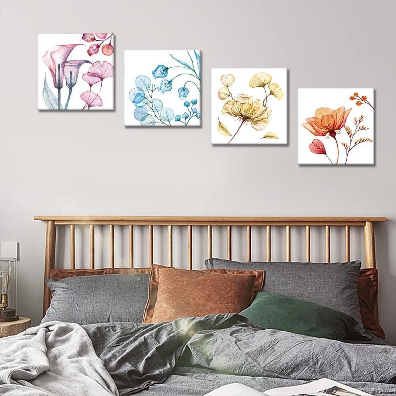 Wandbild Weiche Blume 4-teilig Leinwand