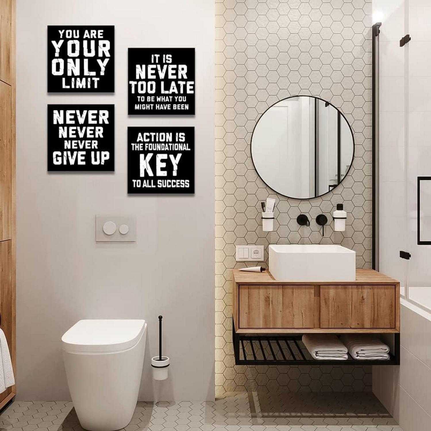 Artscope Leinwandbilder 4-teilig Inspirierende Zitate Schwarz 30x30cm