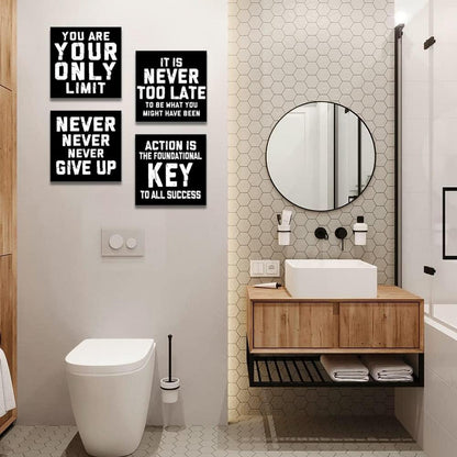 Artscope Leinwandbilder 4-teilig Inspirierende Zitate Schwarz 30x30cm