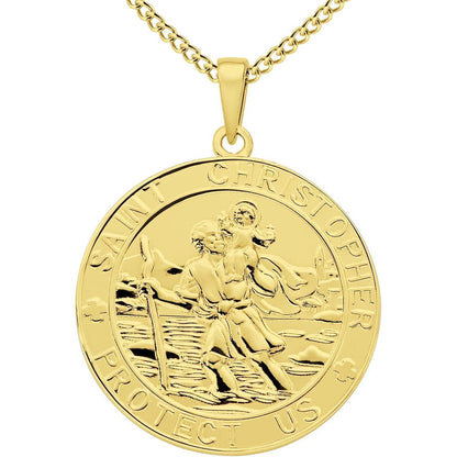 Heiliger Christophorus Kette 925 Sterling Silber vergoldet 60cm