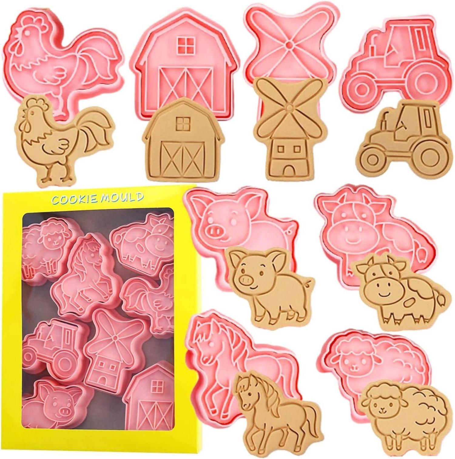 Ausstechformen-Set Bauernhoftier-Motiv 8tlg. Kinder-Keksform Farm