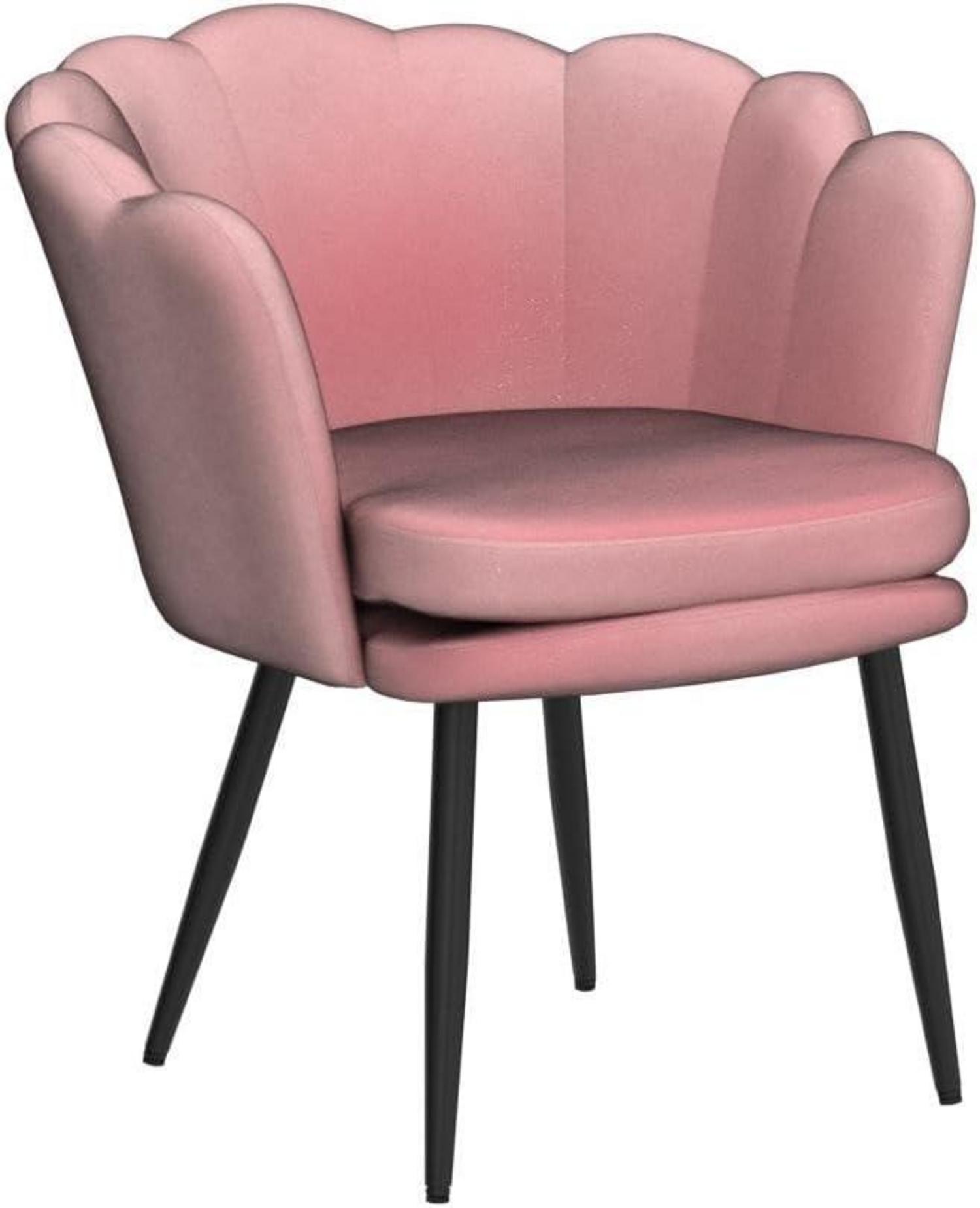 Samtstuhl in Blumenform Rosa Schwarz ergonomisch und stabil