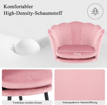 Samt Sessel Metallbeinen Wohnzimmer Schlafzimmer Rosa Schwarz