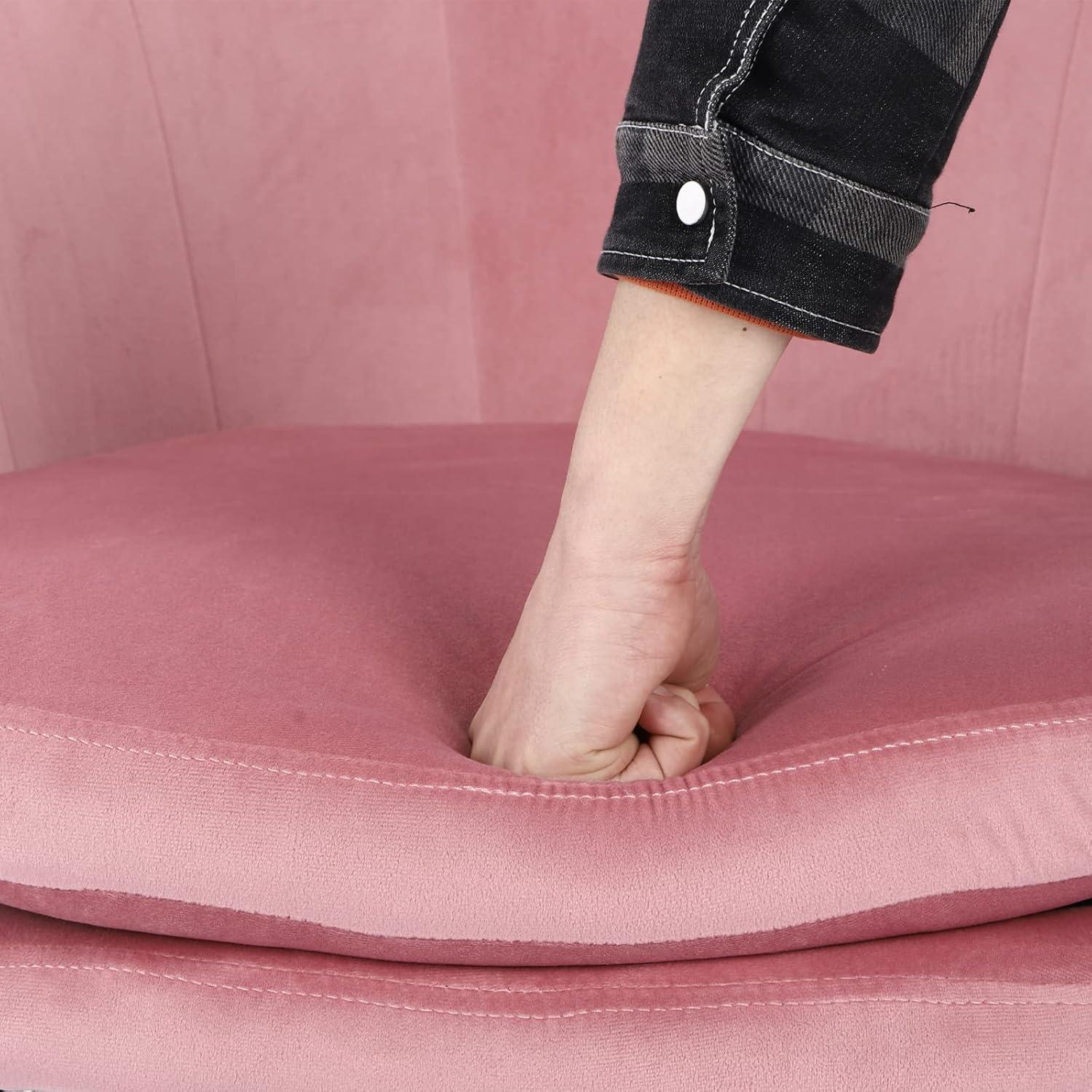 Samtstuhl in Blumenform Rosa Schwarz ergonomisch und stabil