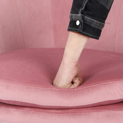 Samtstuhl in Blumenform Rosa Schwarz ergonomisch und stabil