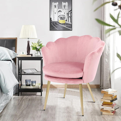 Eleganter Samtstuhl mit Metallbeinen für Wohnzimmer Schlafzimmer