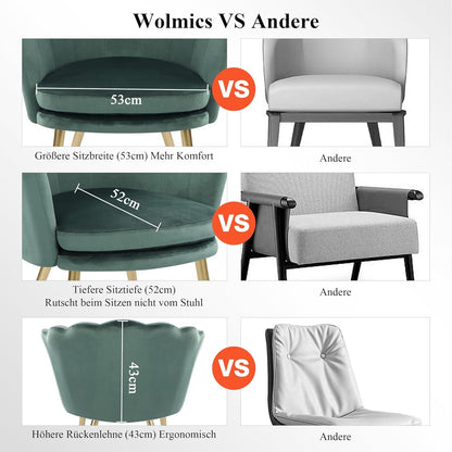 Sessel aus Samt mit Metallbeinen für Wohnzimmer Schlafzimmer