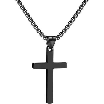Kreuzkette Edelstahl Herren Damen Silber Gold Schwarz 16-24 Zoll