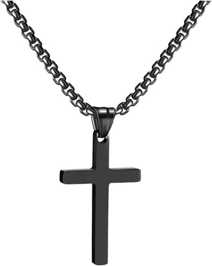 Kreuzkette Edelstahl Anhänger Halskette Schmuck Damen Herren