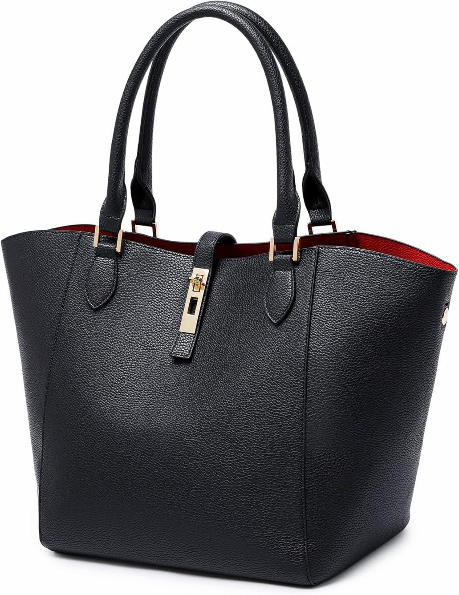 Große Damen Leder Shopper Handtasche Henkeltasche Schultertasche