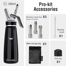 Sahnespender Aluminium 500ml - Zubehör Edelstahldüsen