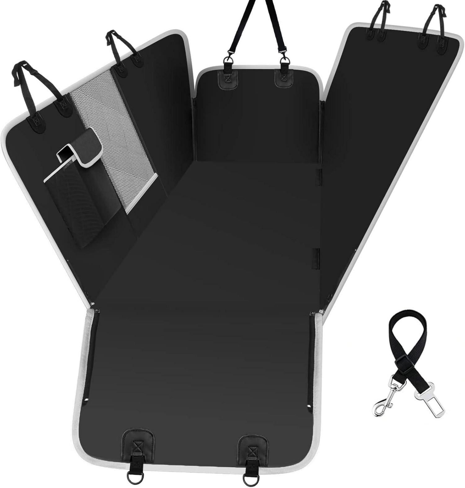 Auto Hundedecke 2-in-1 mit Mesh Fenster 147 * 134cm Schwarz