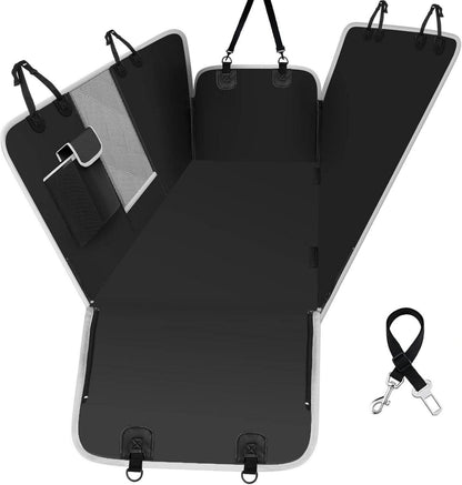 Auto Hundedecke 2-in-1 mit Mesh Fenster 147 * 134cm Schwarz