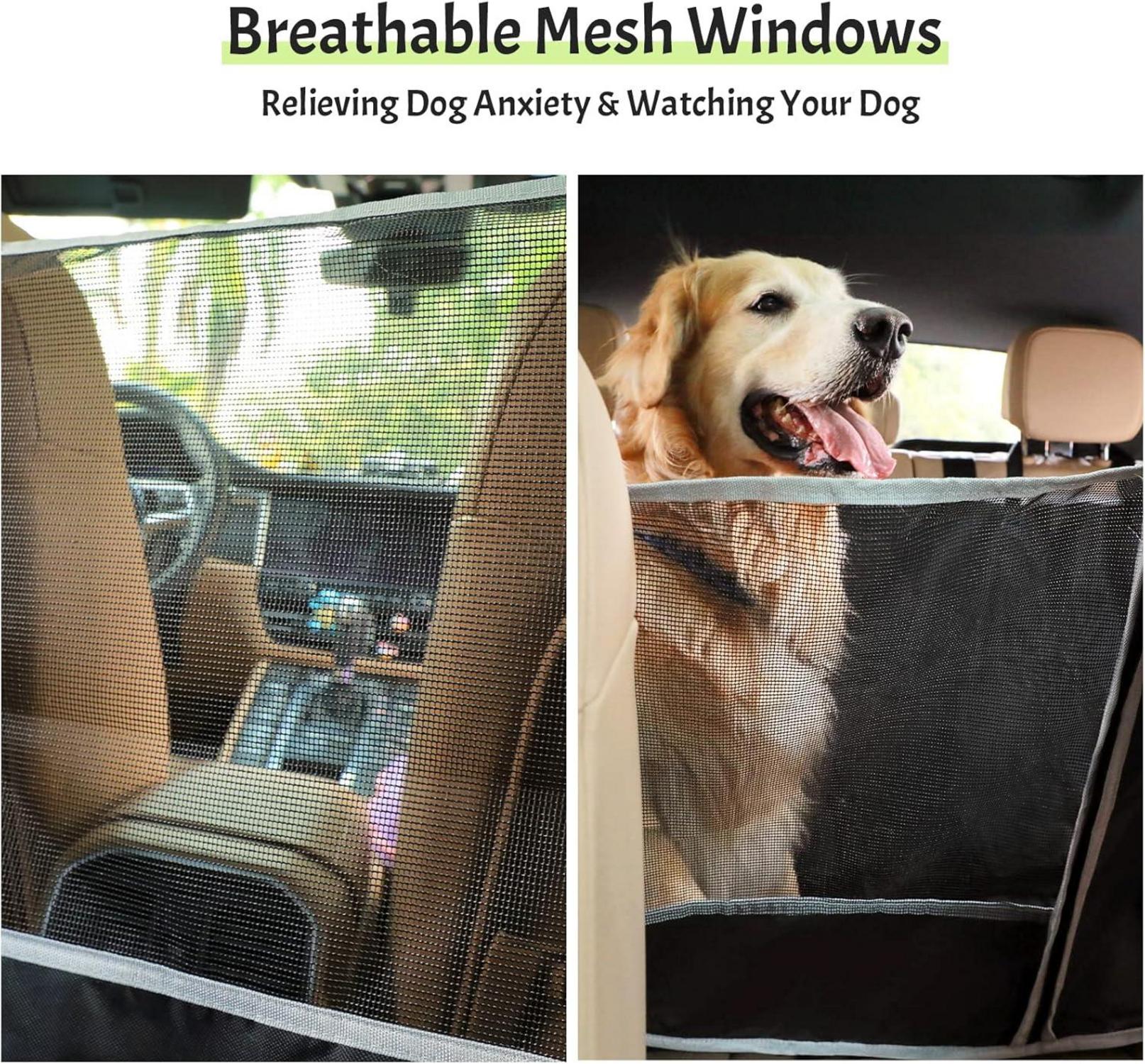 Auto Hundedecke 2-in-1 mit Mesh Fenster 147 * 134cm Schwarz