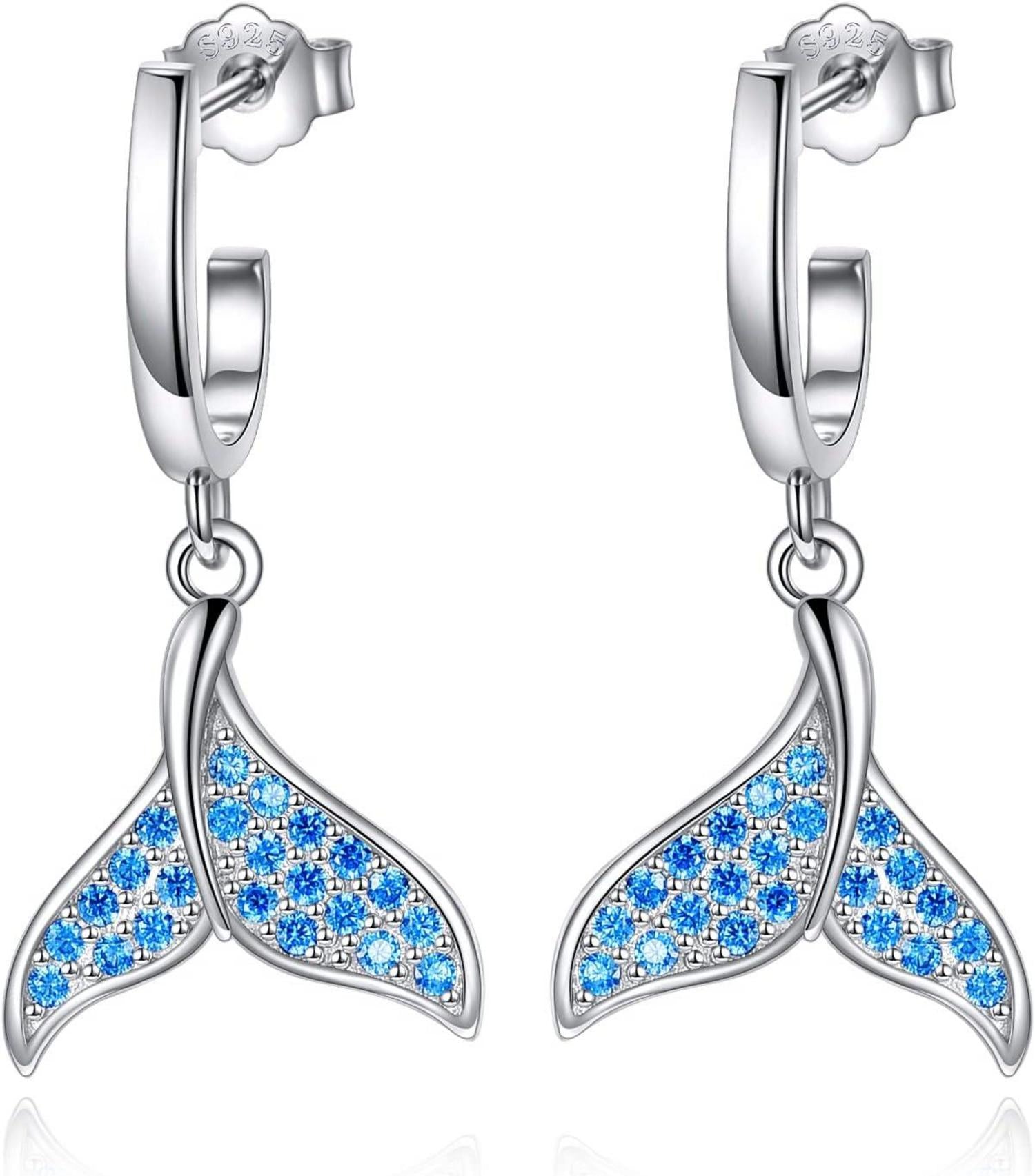 Damen Ohrringe 925er Sterlingsilber Tropfen Dangle Ohrstecker