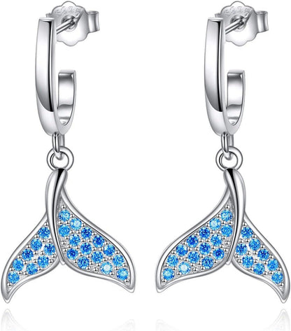 Damen Ohrringe 925er Sterlingsilber Tropfen Dangle Ohrstecker