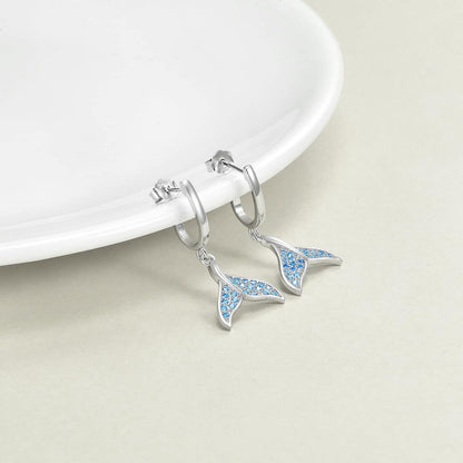 Damen Ohrringe 925er Sterlingsilber Tropfen Dangle Ohrstecker
