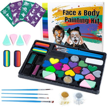 Kinderschminke Set 20 Farben Wasserbasis Halloween 32 Schablonen 2