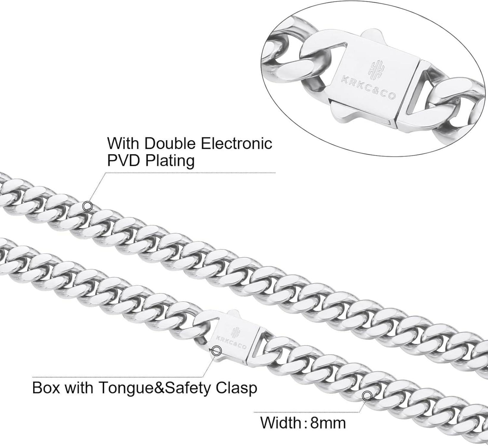 Goldene KRKC&CO Panzerkette Herren 8/12/14mm, Cuban Link Chain