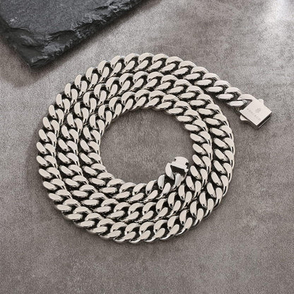 Herren Panzerkette 18K Gold/Weißgold plattiert 45,7cm 8mm