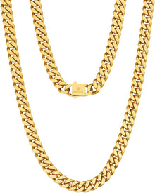 KRKC&CO Panzerkette Cuban Link Chain 18K Gold/Weißgold 8/12/14mm