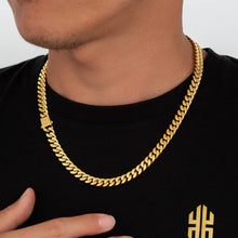 Panzerkette Herren 18K Gold Cuban Link Chain 8/12/14mm