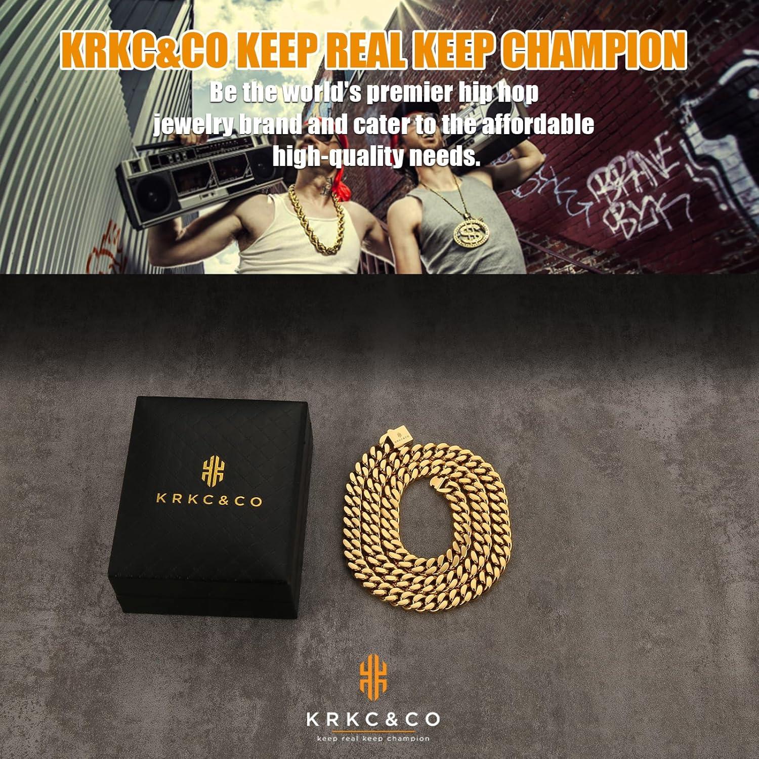 Panzerkette Herren 18K Gold Cuban Link Chain 8/12/14mm 55.9cm