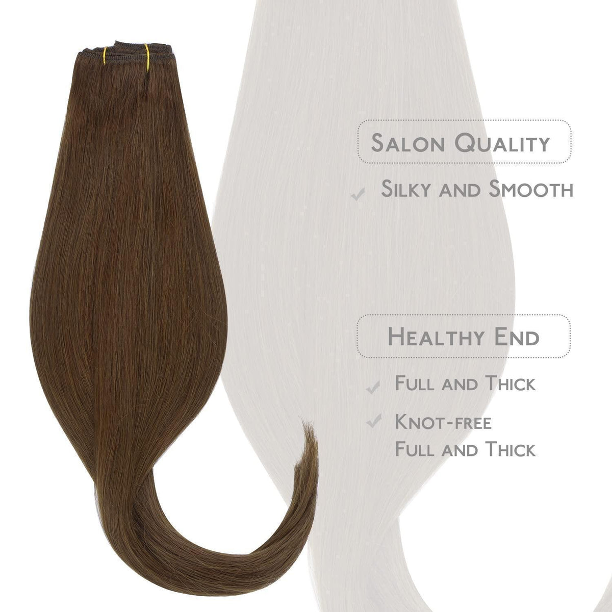 Echthaar Clip-in Extensions Schokoladenbraun 40cm