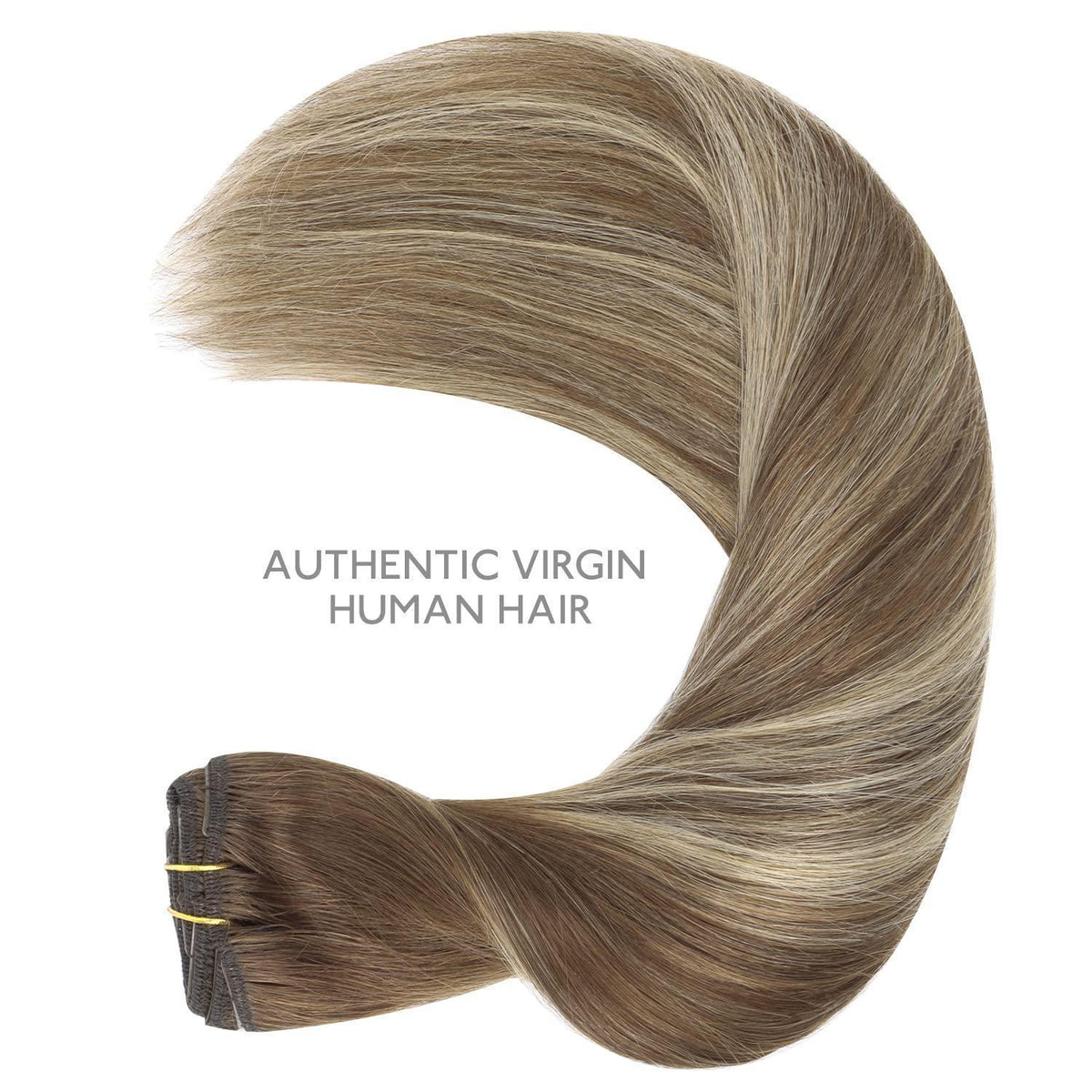 Clip-in Echthaarverlängerung Balayage Schoko-Blond 50cm