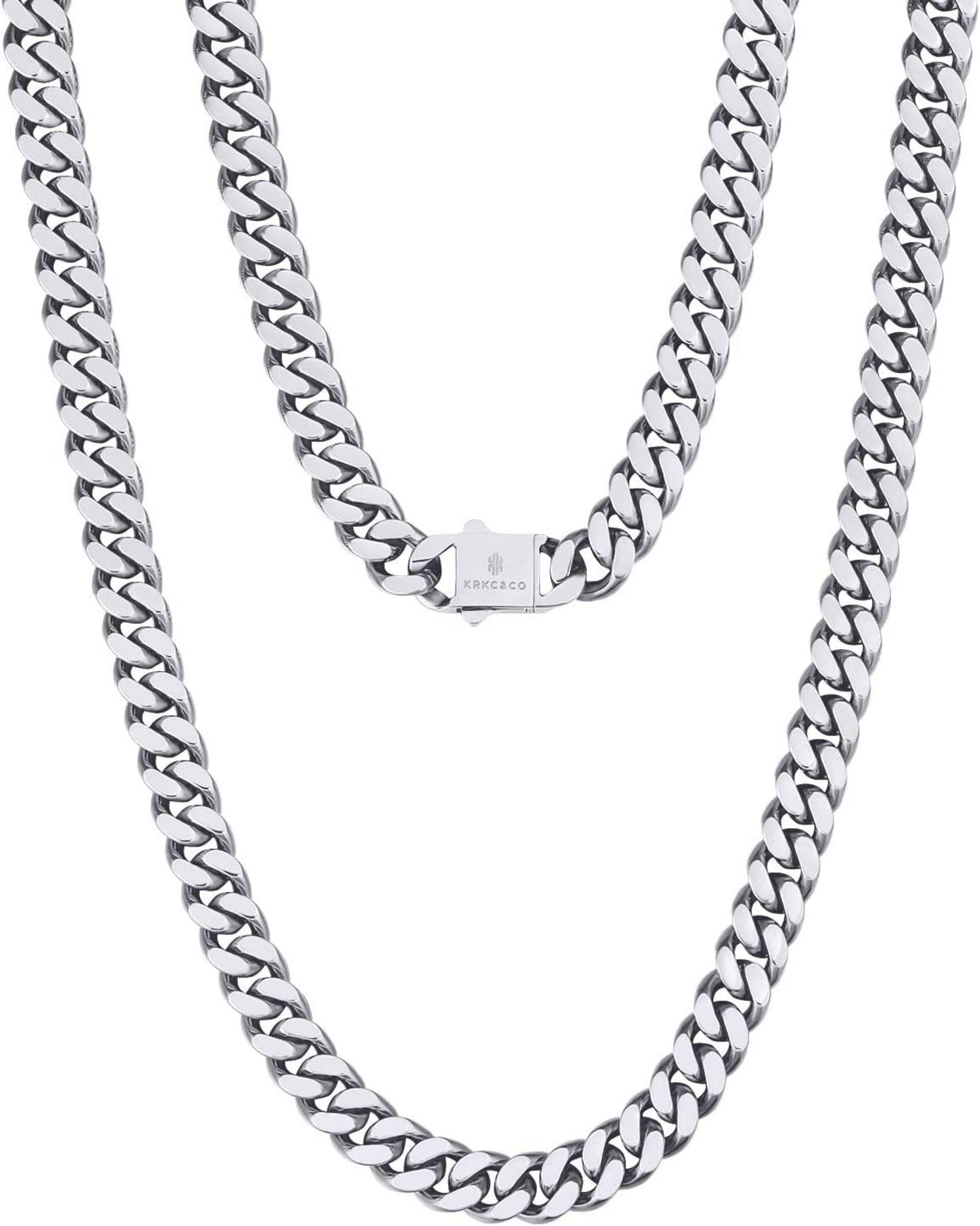 Panzerkette Herren 18K Gold/Weißgold Cuban Link Chain