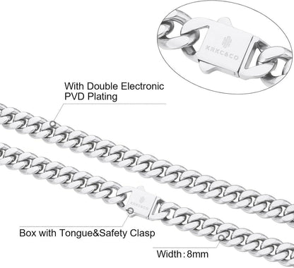 Panzerkette Herren 18K Gold/Weißgold Cuban Link Chain
