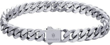 Cuban Armband Herren 8mm Edelstahl Weißgold beschichtet