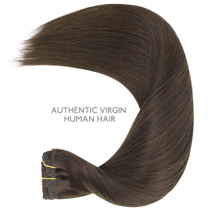 Clip-in Echthaarverlängerung Dunkelbraun 40cm - 75g