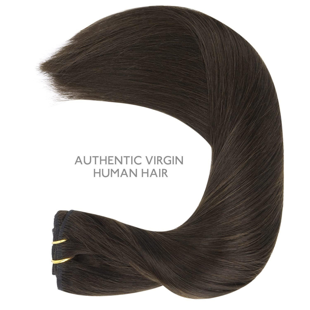 Echthaar Clip-in Extensions Dunkelbraun 50cm - 80g