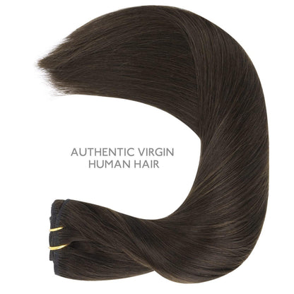Echthaar Clip-in Extensions Dunkelbraun 50cm - 80g
